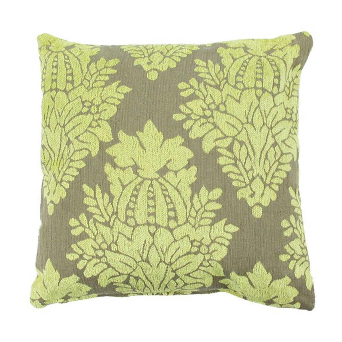 FLORALIES - Coussin en coton tissé déhoussable à motifs fleur de lys vert 43x43