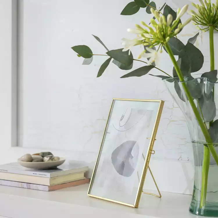 Habitat Skinny Gold Metal Easel Picture Frame - 4x6"