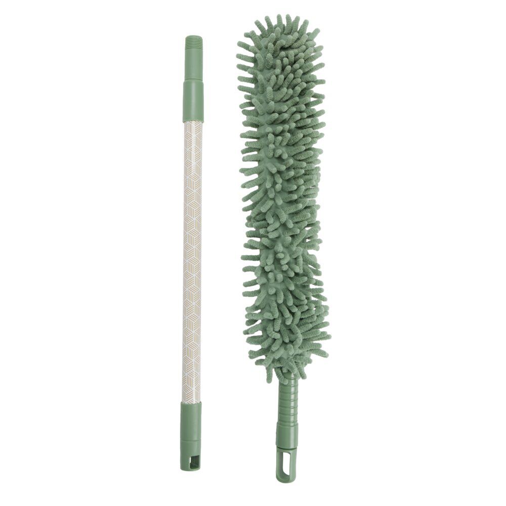 Plumeau chenille motif décoratif vert L139cm