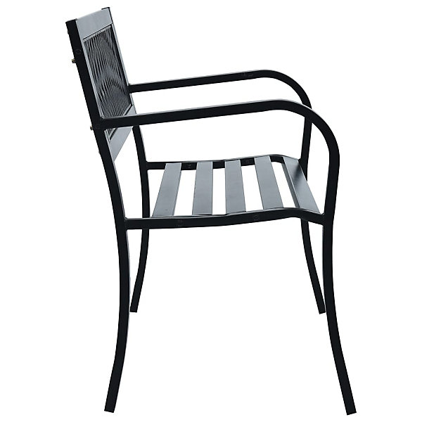 Banc de jardin 125 cm Noir Acier vidaXL