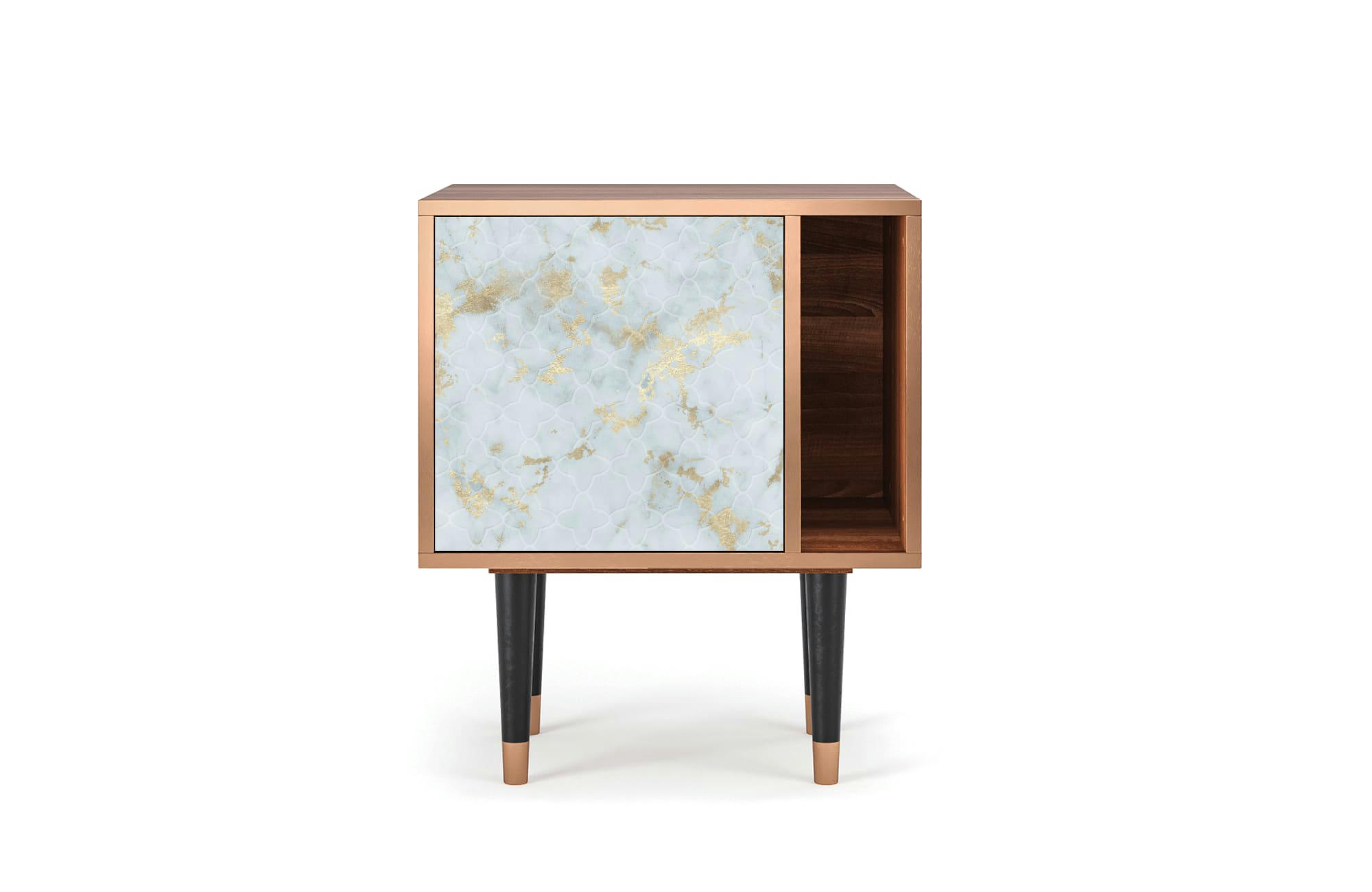 GOLDEN WAVES - Table de chevet blanc clair 1 porte L 58 cm