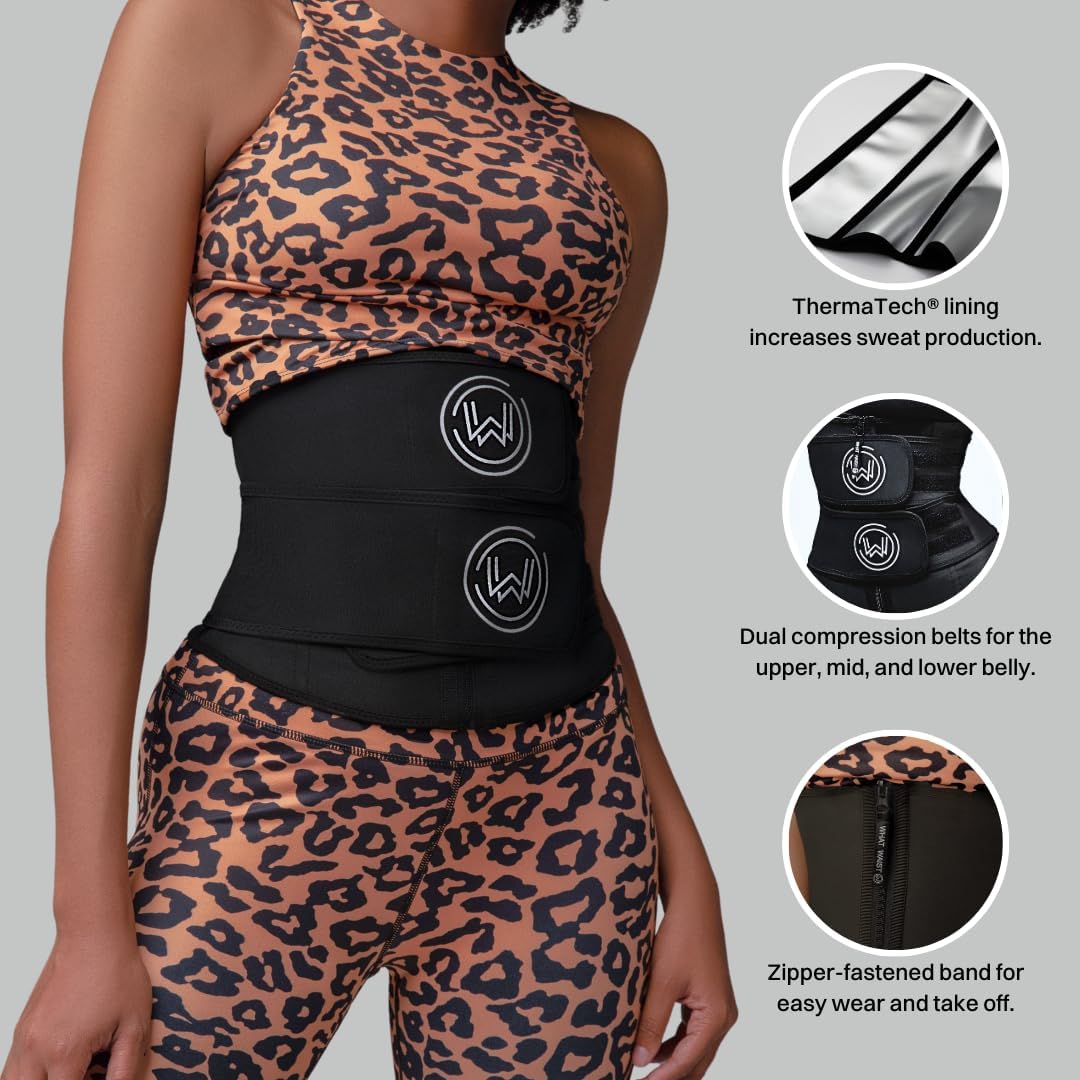 What Waist Vapor Define Band - Sweat Waist Trainer with ThermaTech Fabric - Stomach Wrap for Weight Loss, Sweat & Workouts