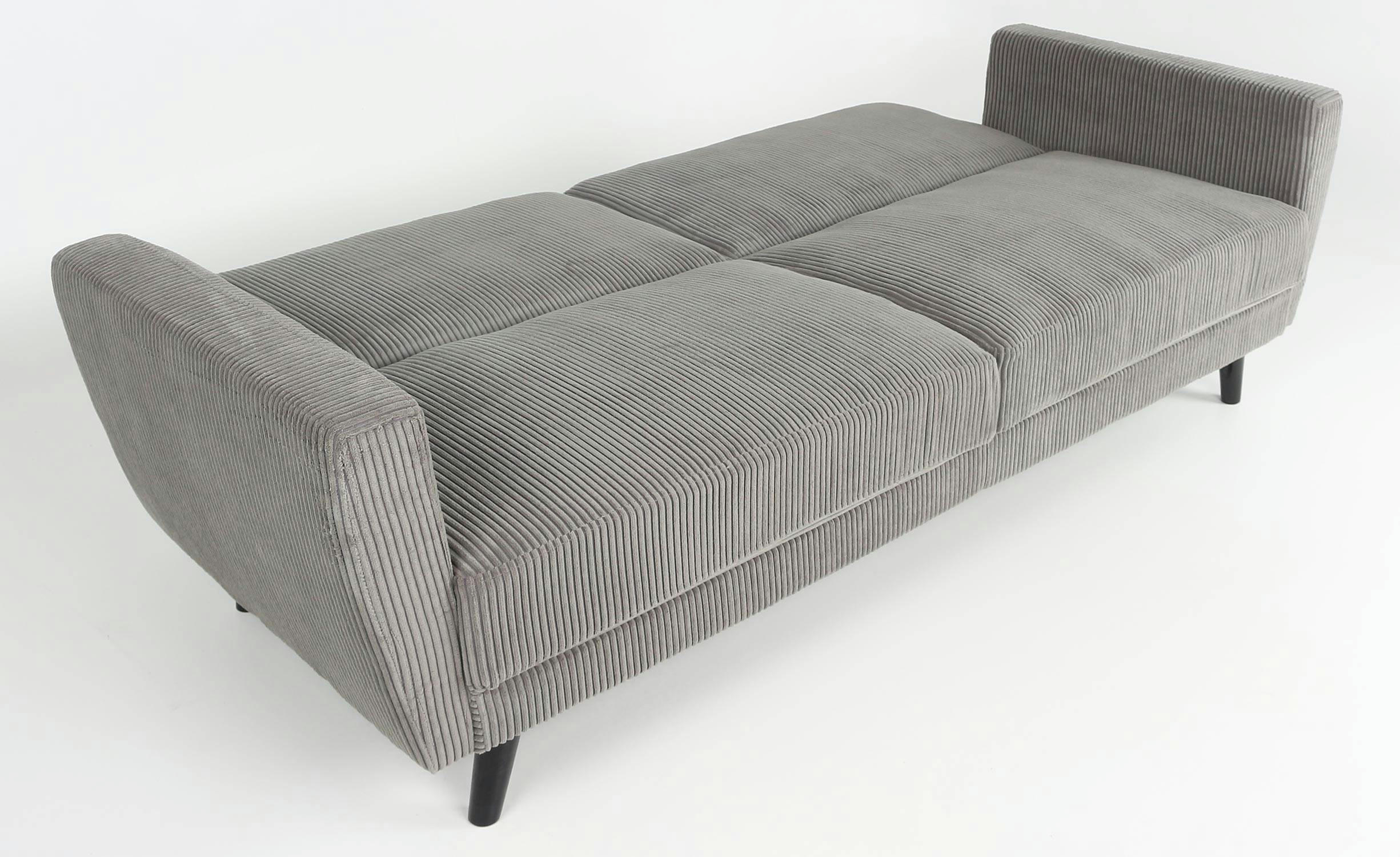 REFRESHA - Canapé convertible clic-clac velours gris clair