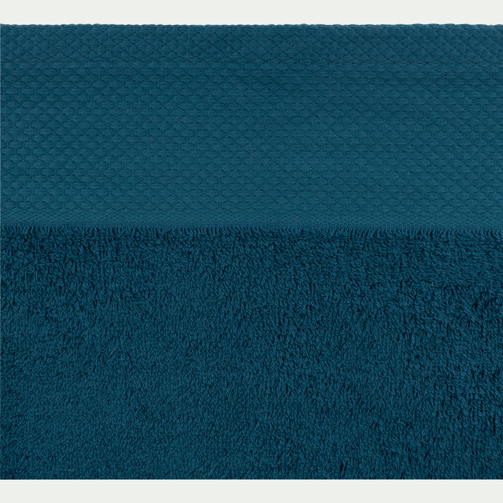 AZUR - Drap de douche en coton peigné - bleu figuerolles 70x140cm