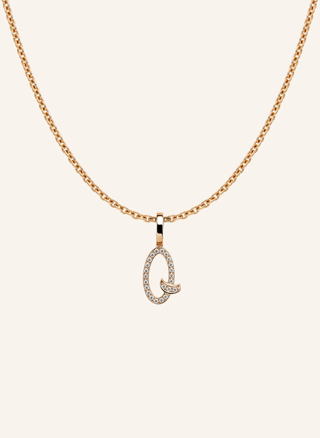 CADA Kette TINY DIAMOND LETTER Q