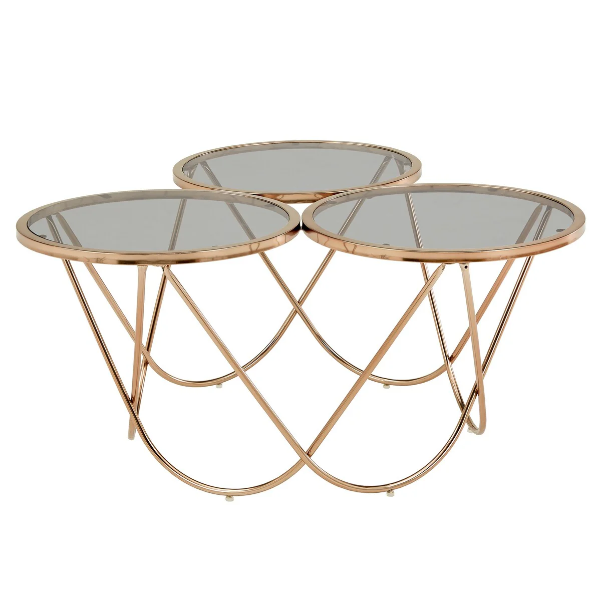 Olomouc Champagne Gold Finish Coffee Table with Smoked Glass Top by iNSPIRE Q Bold