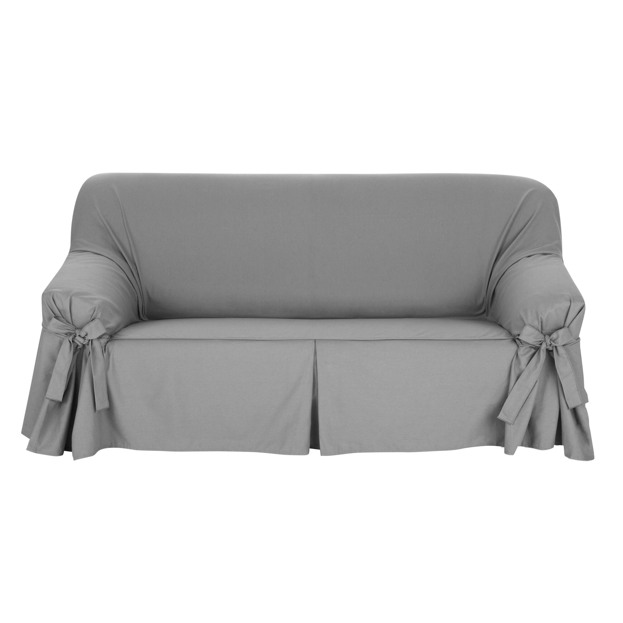 Housse bachette coton uni nouettes fauteuil canapés