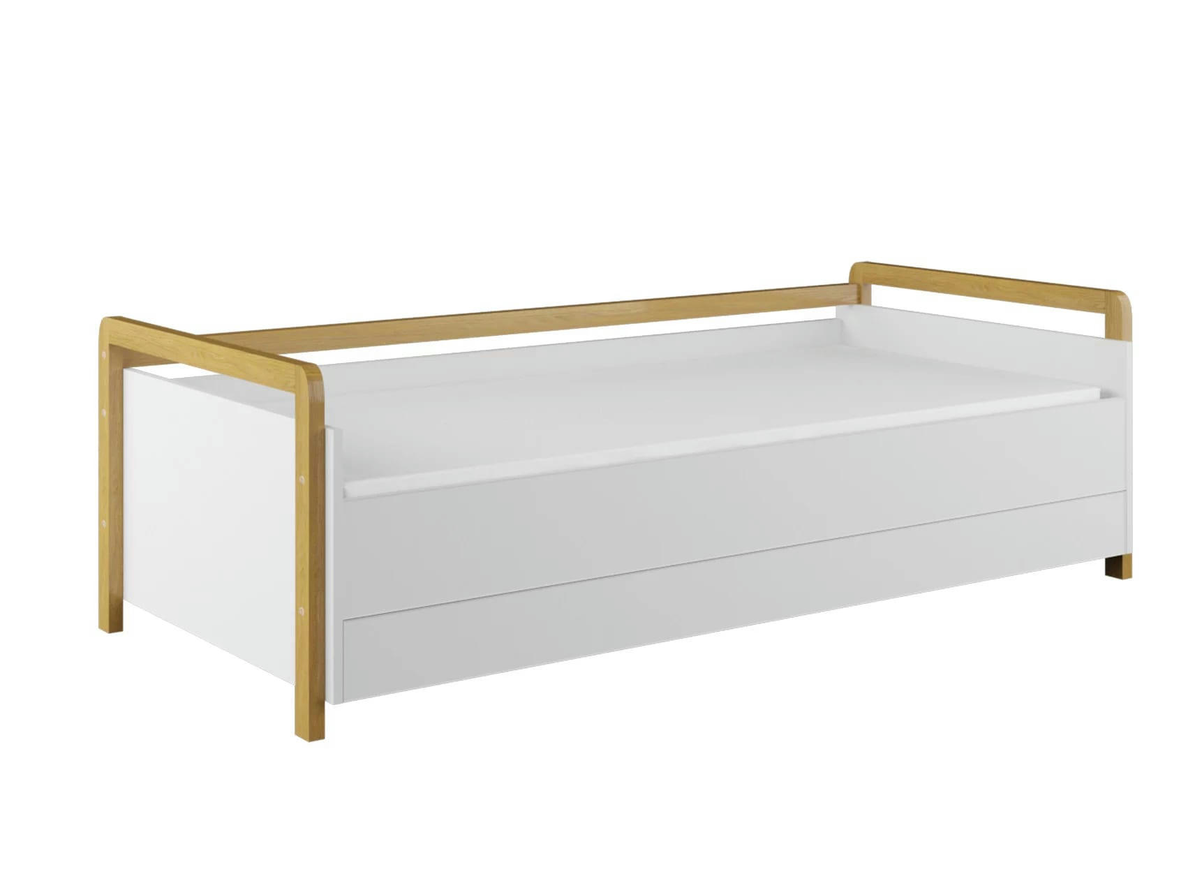 ADAM - Lit banquette enfant 80x180 Blanc et Chêne
