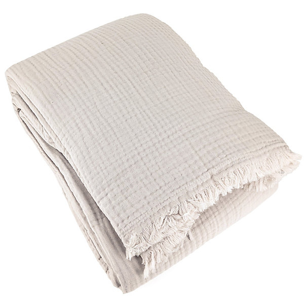 Couvre-lit 150x200 cm coton collection PAROS beige ficelle