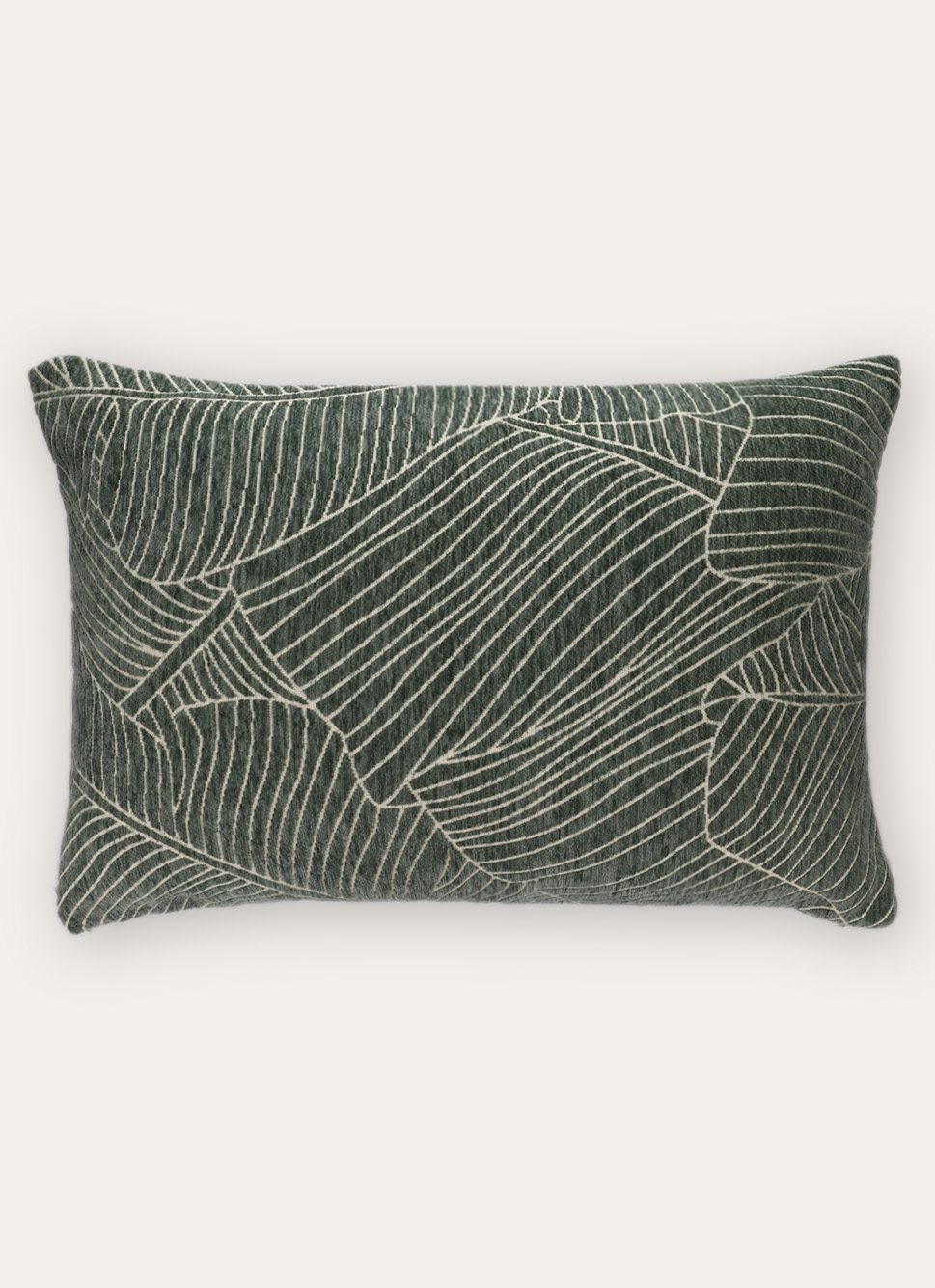 HOUSSE DE COUSSIN JACQUARD CHENILLE VERT