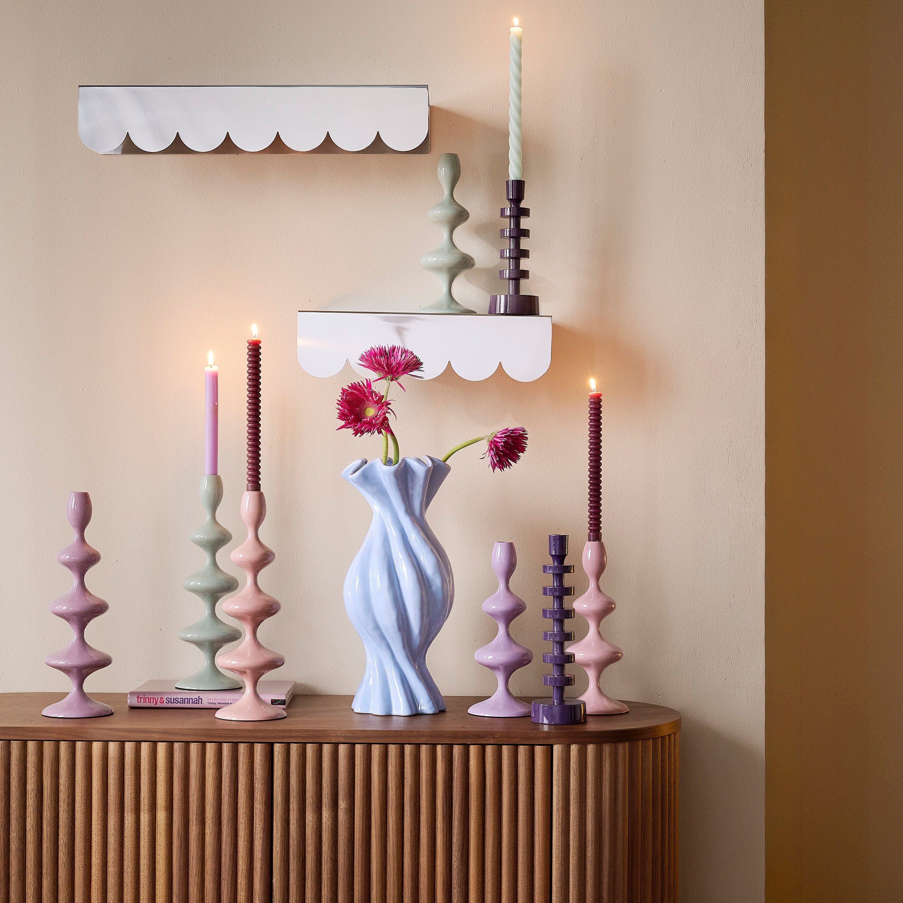 by fonQ Tredo Kandelaar - Set van 2 - Sweet Grape