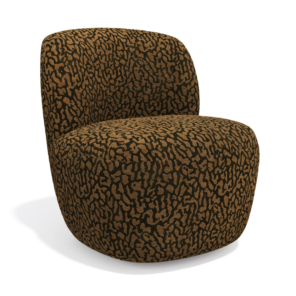 Premium Interiors - Draaibare fauteuil COMI - stof met patroon bruin 65cm