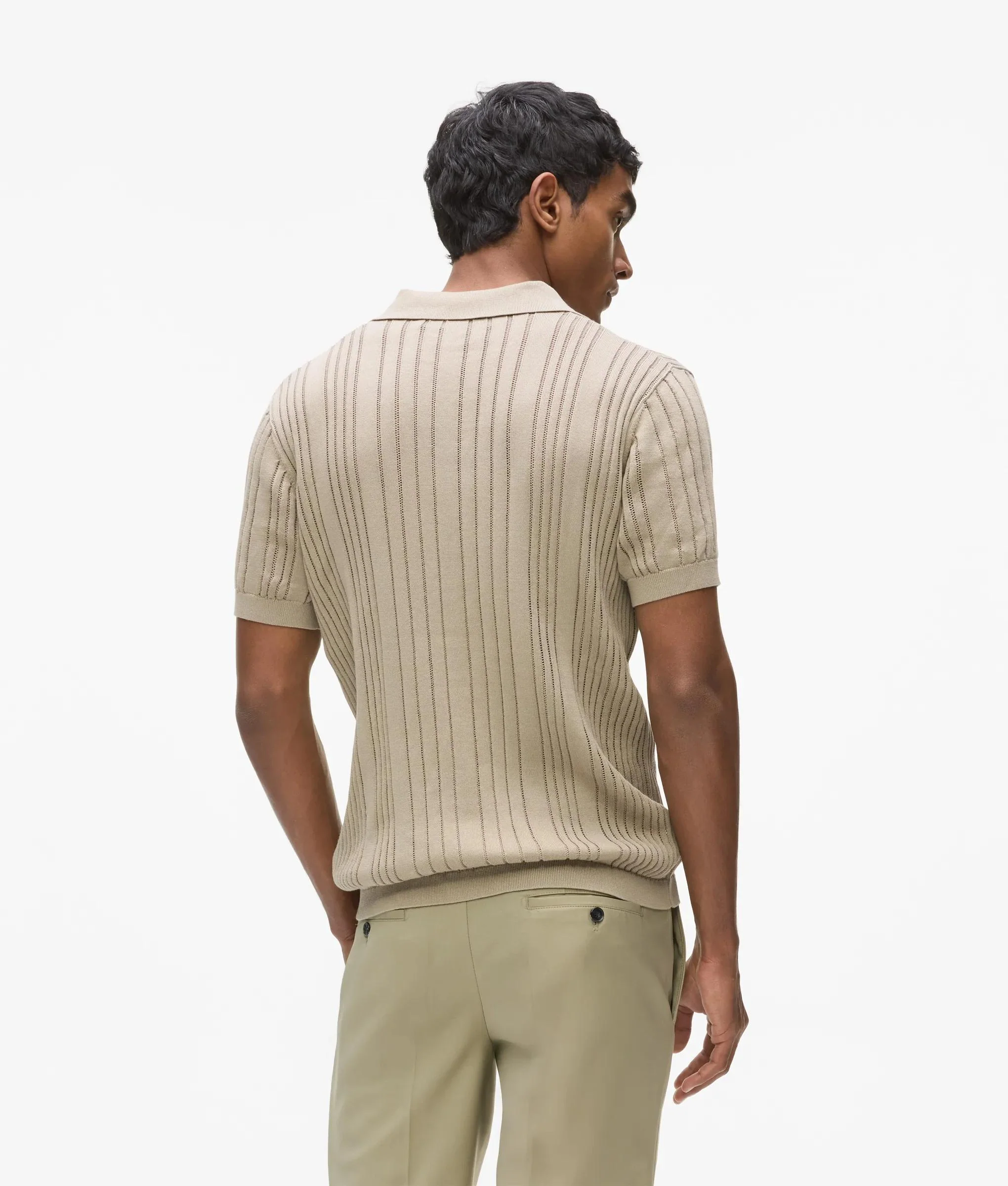 Polo en maille côtelée