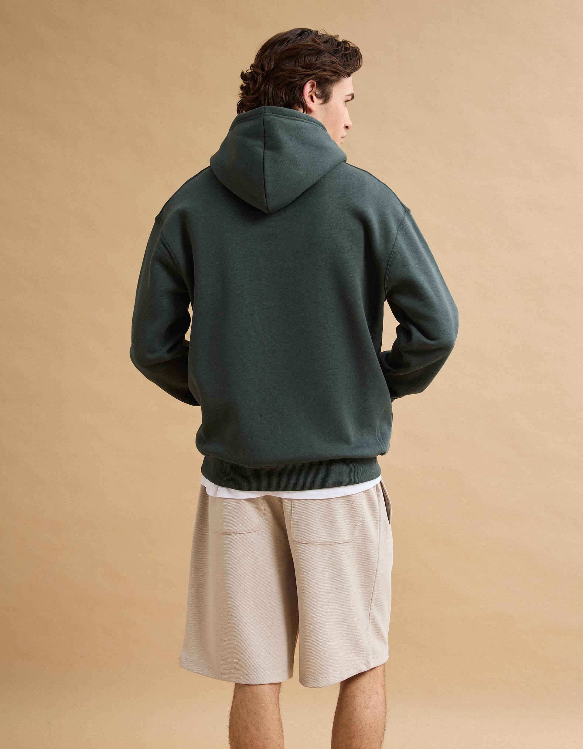 Sweatshirt Capuz, Homem, Verde Escuro
