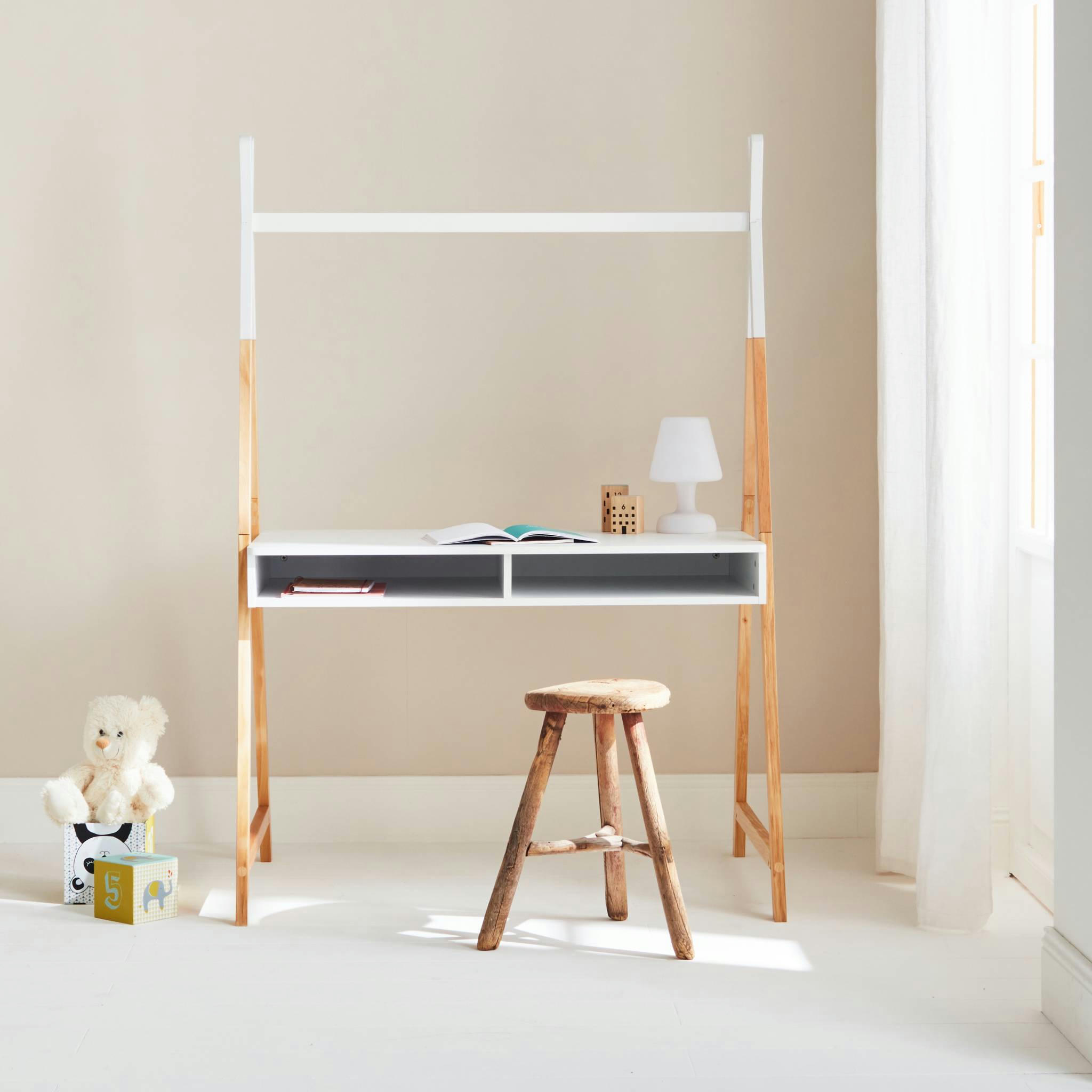 TOBIAS - Bureau tipi vert céladon, 2 casiers