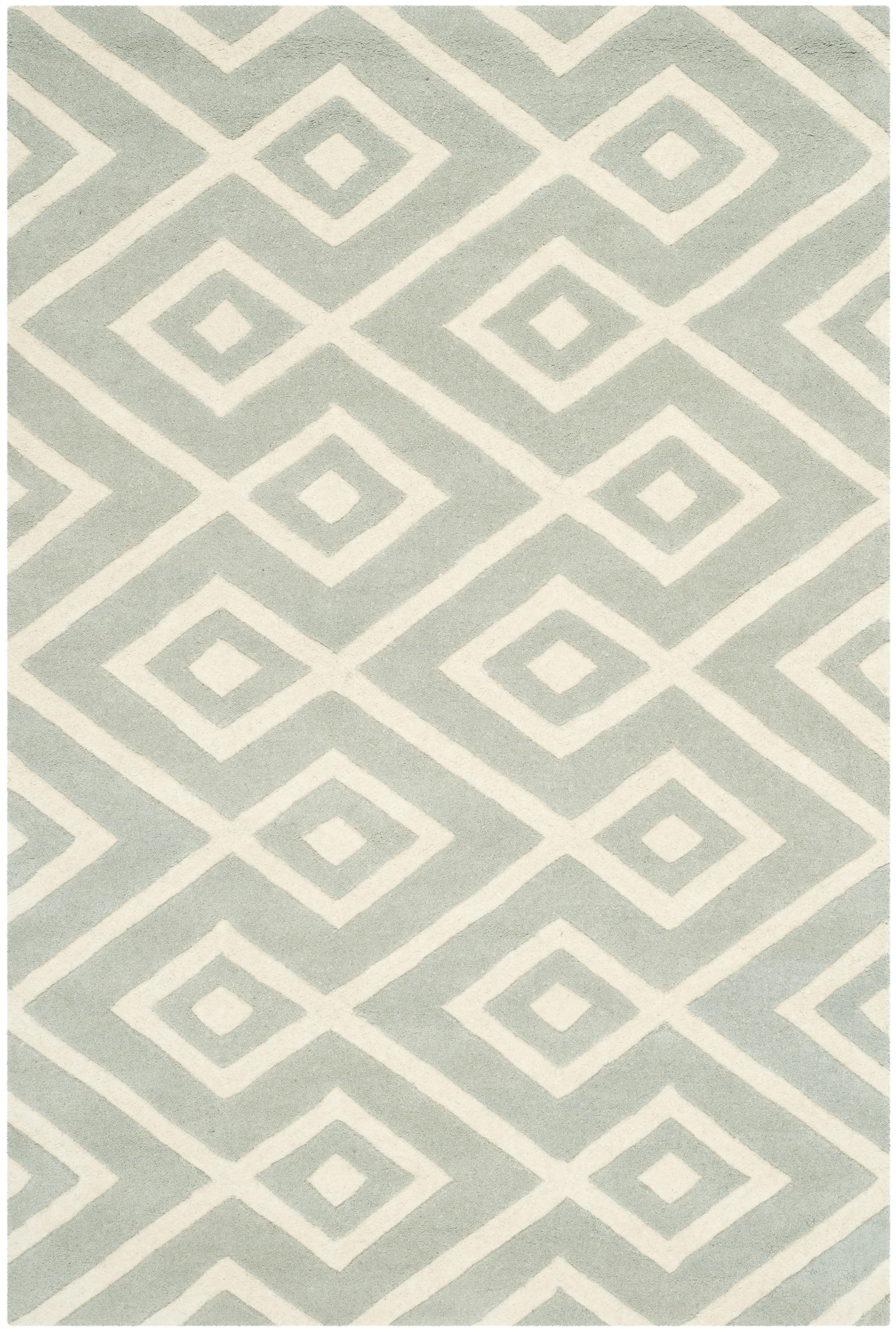 CHATHAM - Tapis de salon interieur en gris & ivoire, 122 x 183 cm