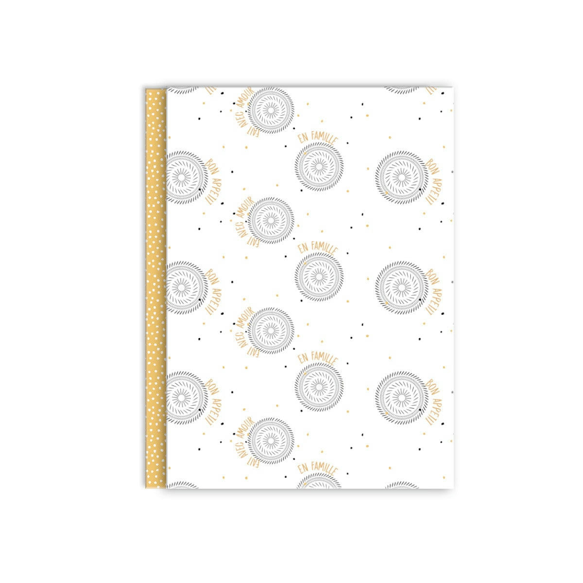 EN FAMILLE - Lot de 2 torchons coton blanc et jaune 50x70cm