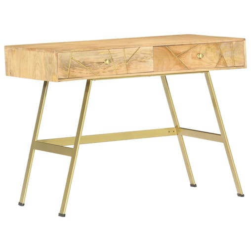 NNEVL Writing Desk with Drawers 100x55x75 cm Solid Mango Wood