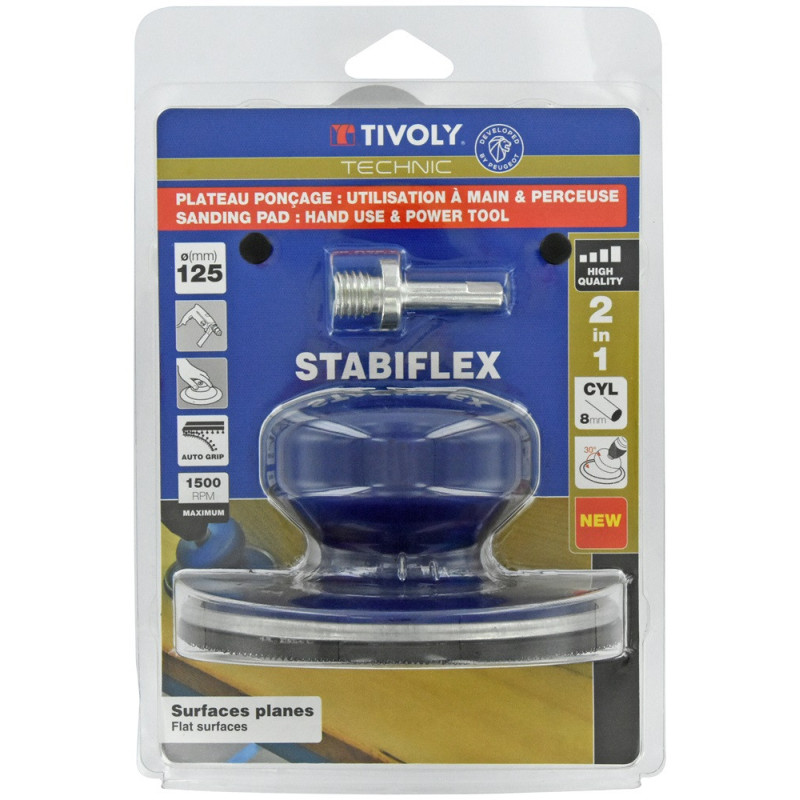 Plateau de ponçage auto-agrippant Stabiflex Ø 125 mm TIVOLY