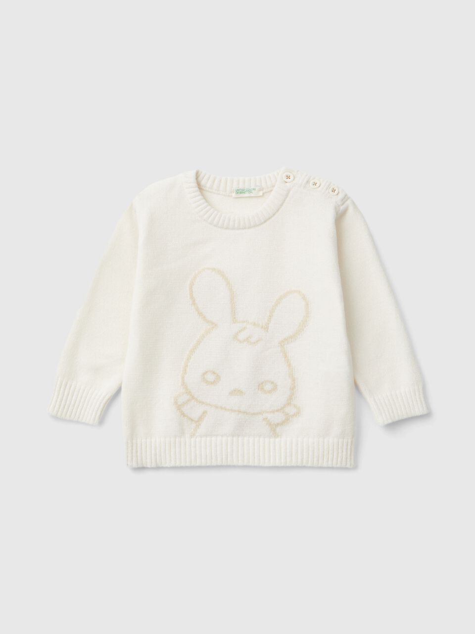 Sweater with bunny inlay