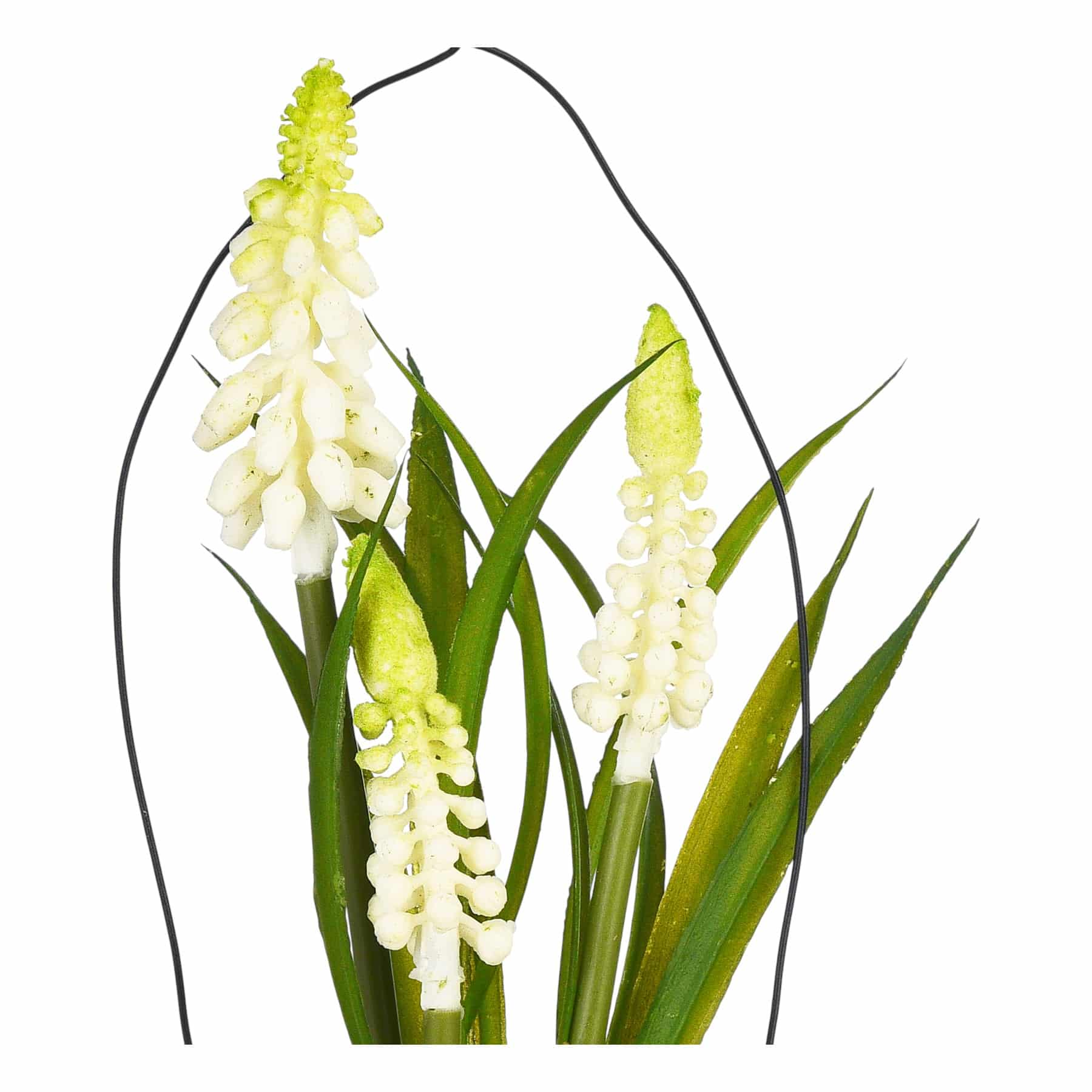 Kunstblume Hyazinthe in Glasvase Weiß, ⌀ 5.5 cm, H 220 mm
