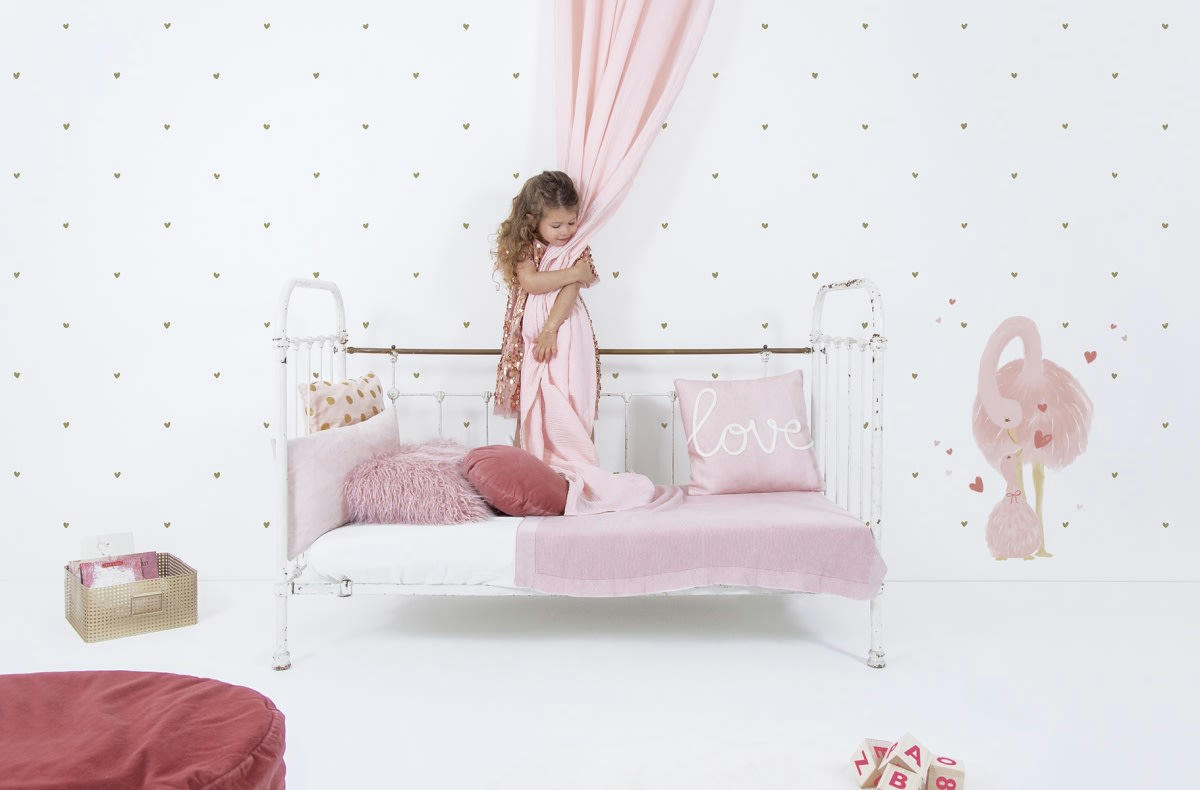 COQUETTE - Sticker xl maman et bébé autruche rose