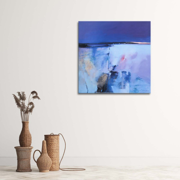 Feeby Obraz na płótnie Akwarelowy niebieski pejzaż 30x30