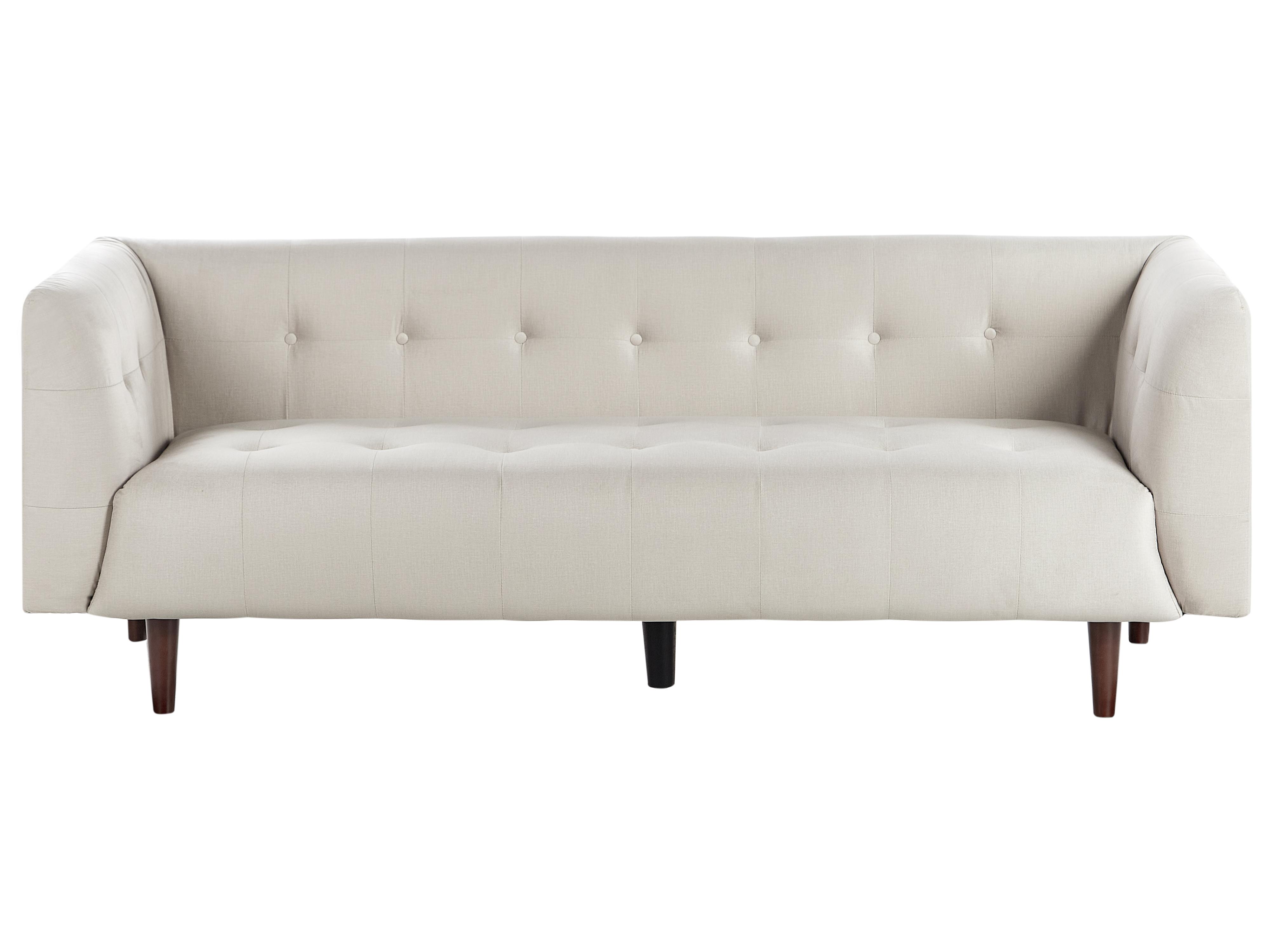 Sofa 3 Seater BYSKE Fabric Light Beige