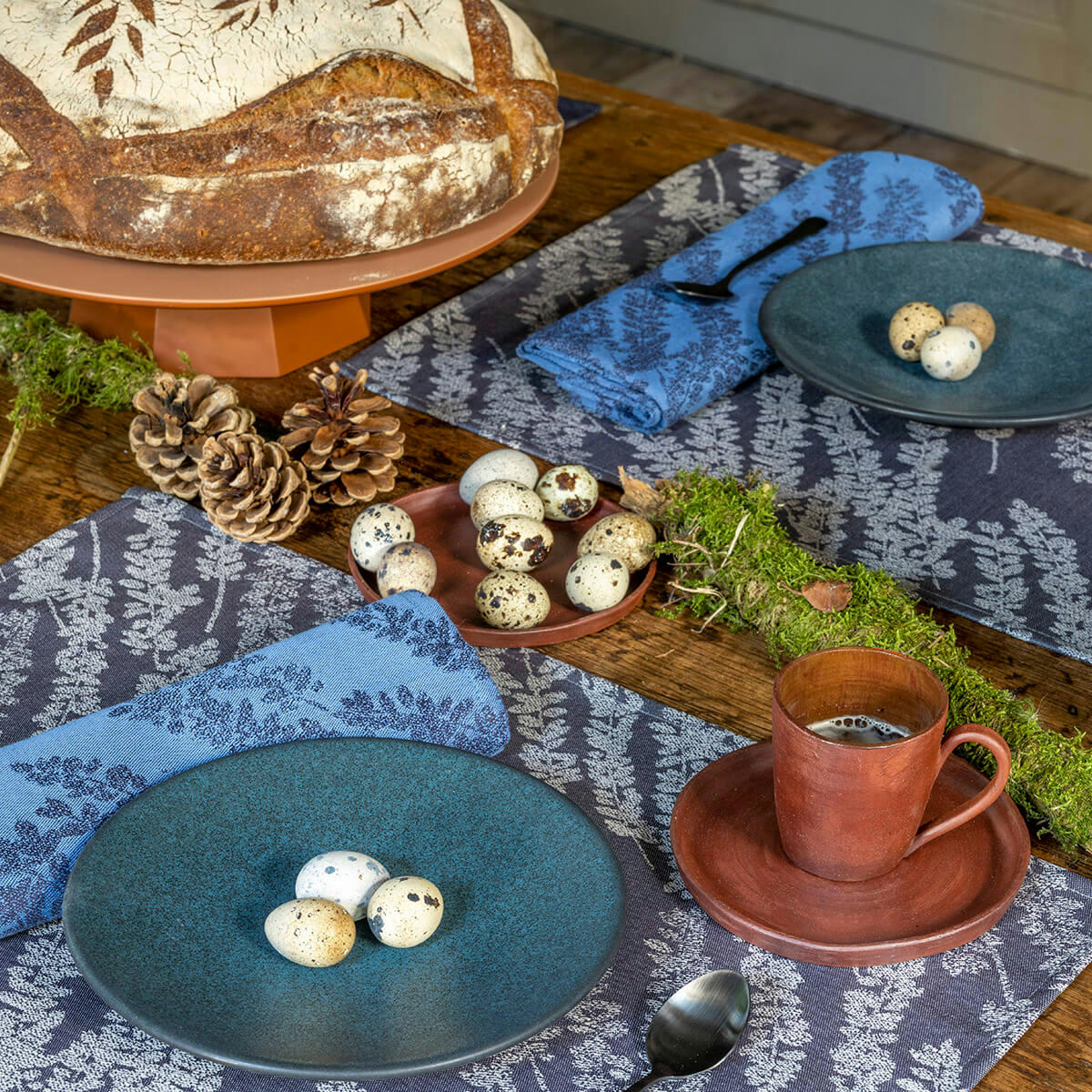 ORIGIN NATURE - Serviette en coton denim 58 x 58