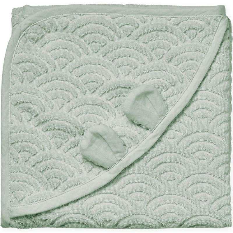 - Cape de bain ours vert sauge (80 x 80 cm)