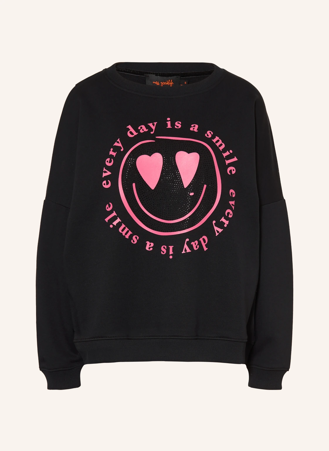 miss goodlife Sweatshirt mit Schmucksteinen