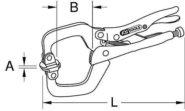 KS Tools - 115.1074 - Pince étau à mâchoire amovible, 0-100 mm