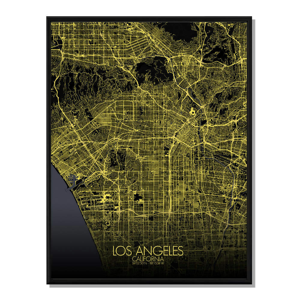 - Affiche Los angeles Carte Nuit 40x50