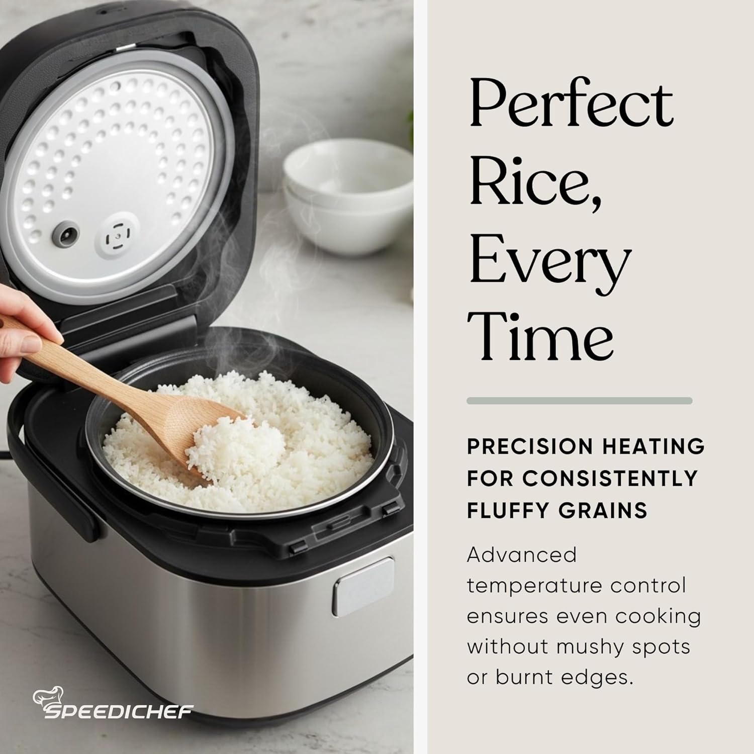 10-Cup Rice Cooker with Steamer Basket | Smart Rice Maker with Easy-to-Clean Nonstick Inner Pot | Delay Timer & Keep Warm Settings | Non-Toxic & BPA-Free | Ideal for Family Meals, Stainless Steel