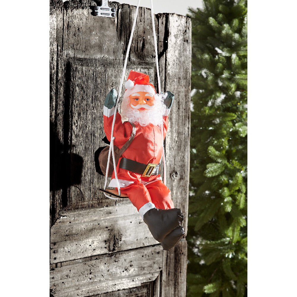Père No&euml;l grimpeur sur balançoire