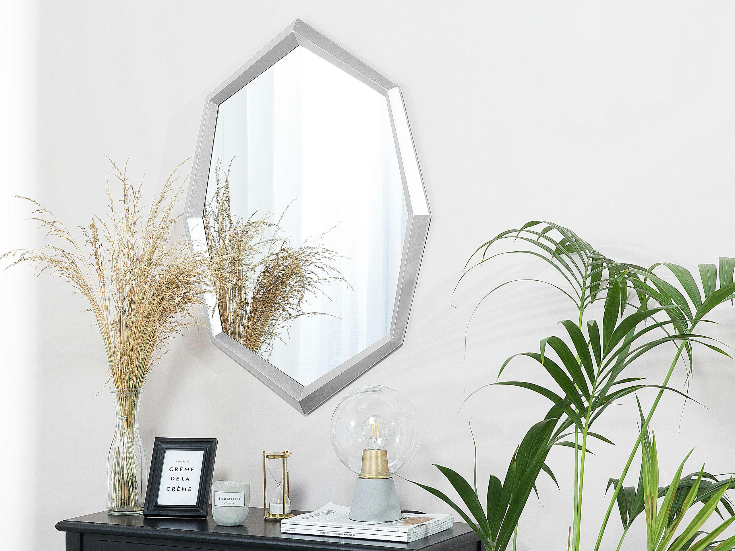 OENO - Miroir en métal argenté 91x66