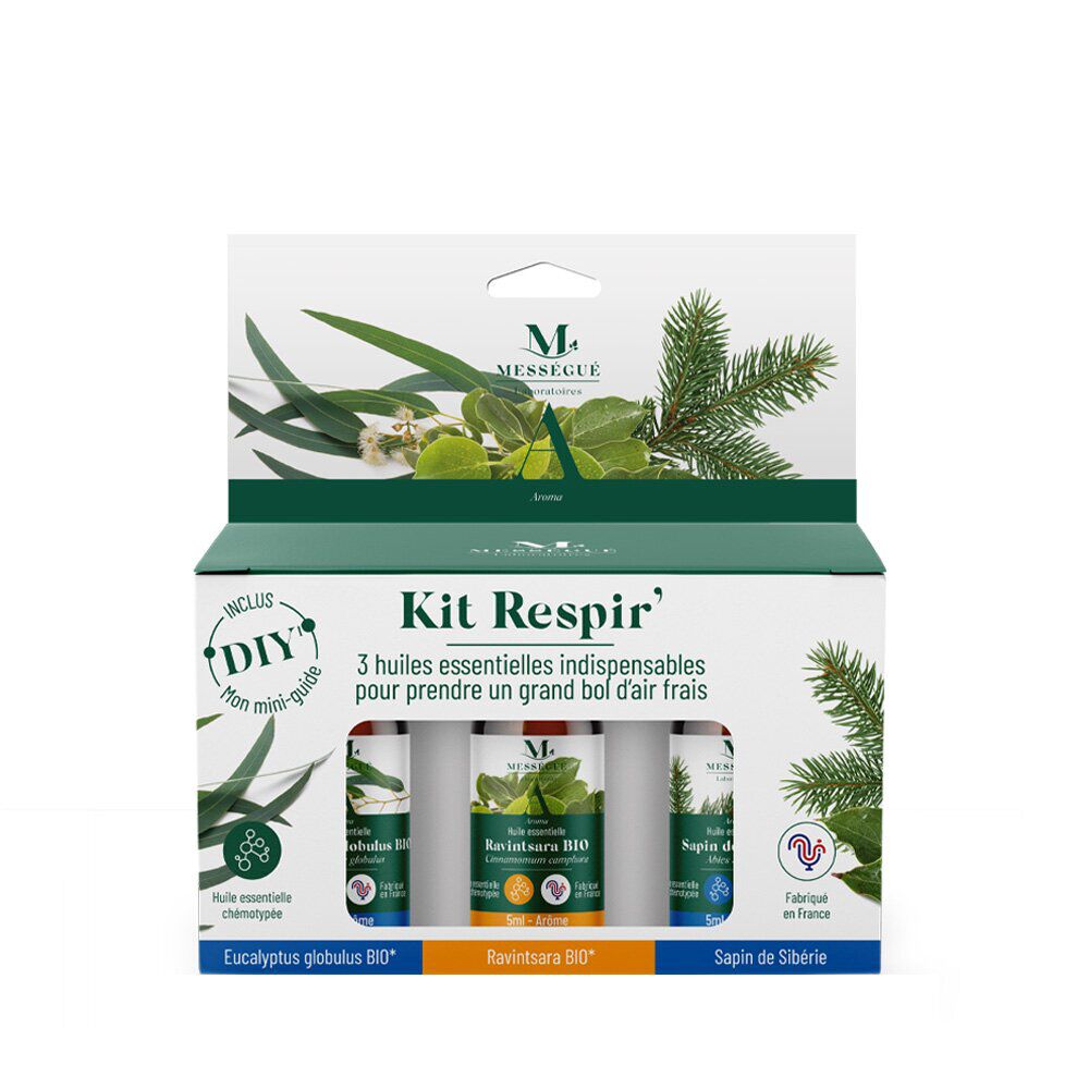 Huile essentielle x3 kit respire Mességué eucalyptus ravintsara sapin 3x5ml