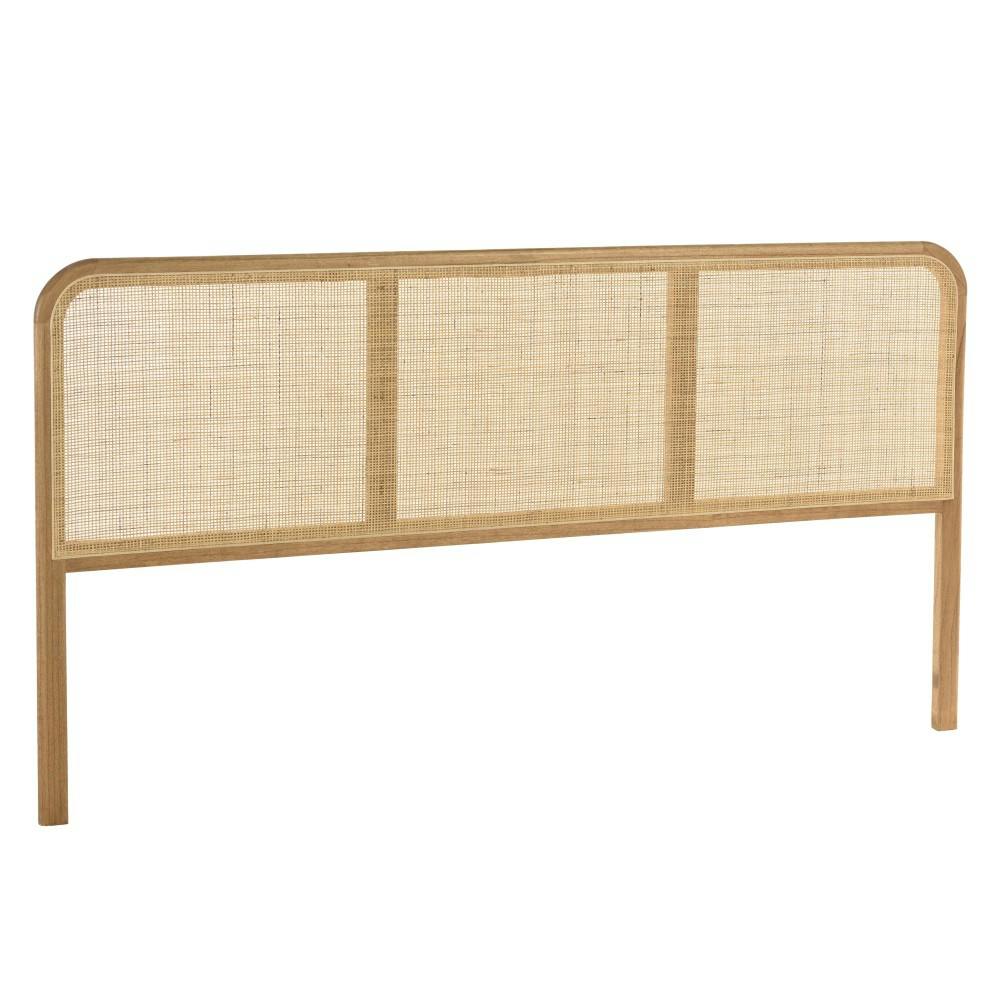 Tête de lit en bois de mindi et rotin naturel pour lits 160/180cm TIVARO