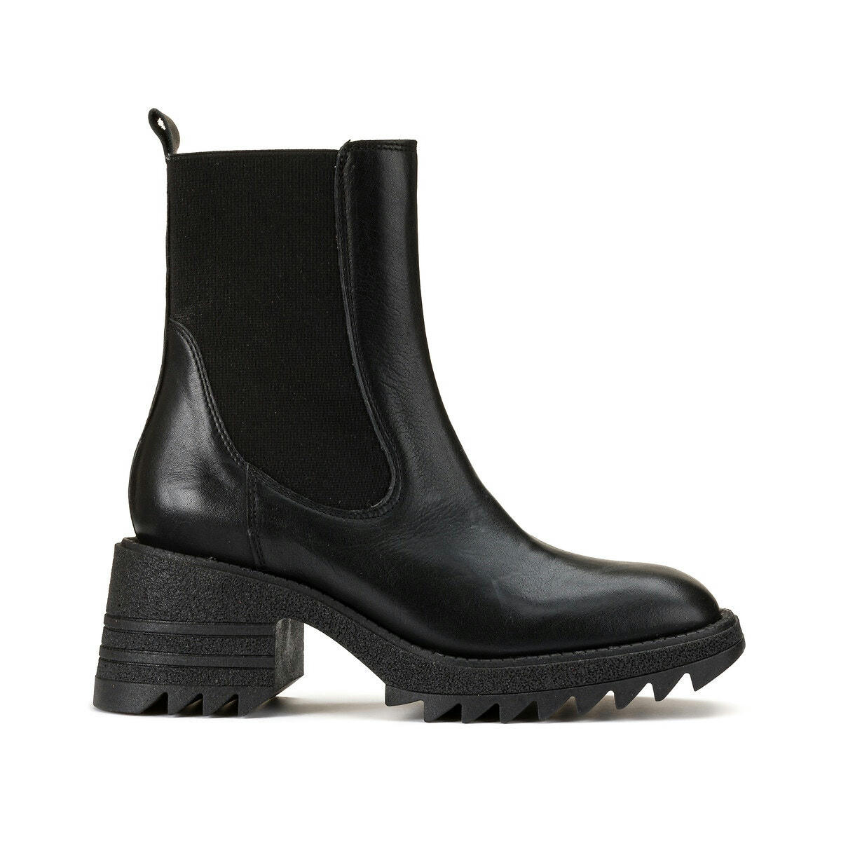 Boots chelsea à semelle crantée en cuir