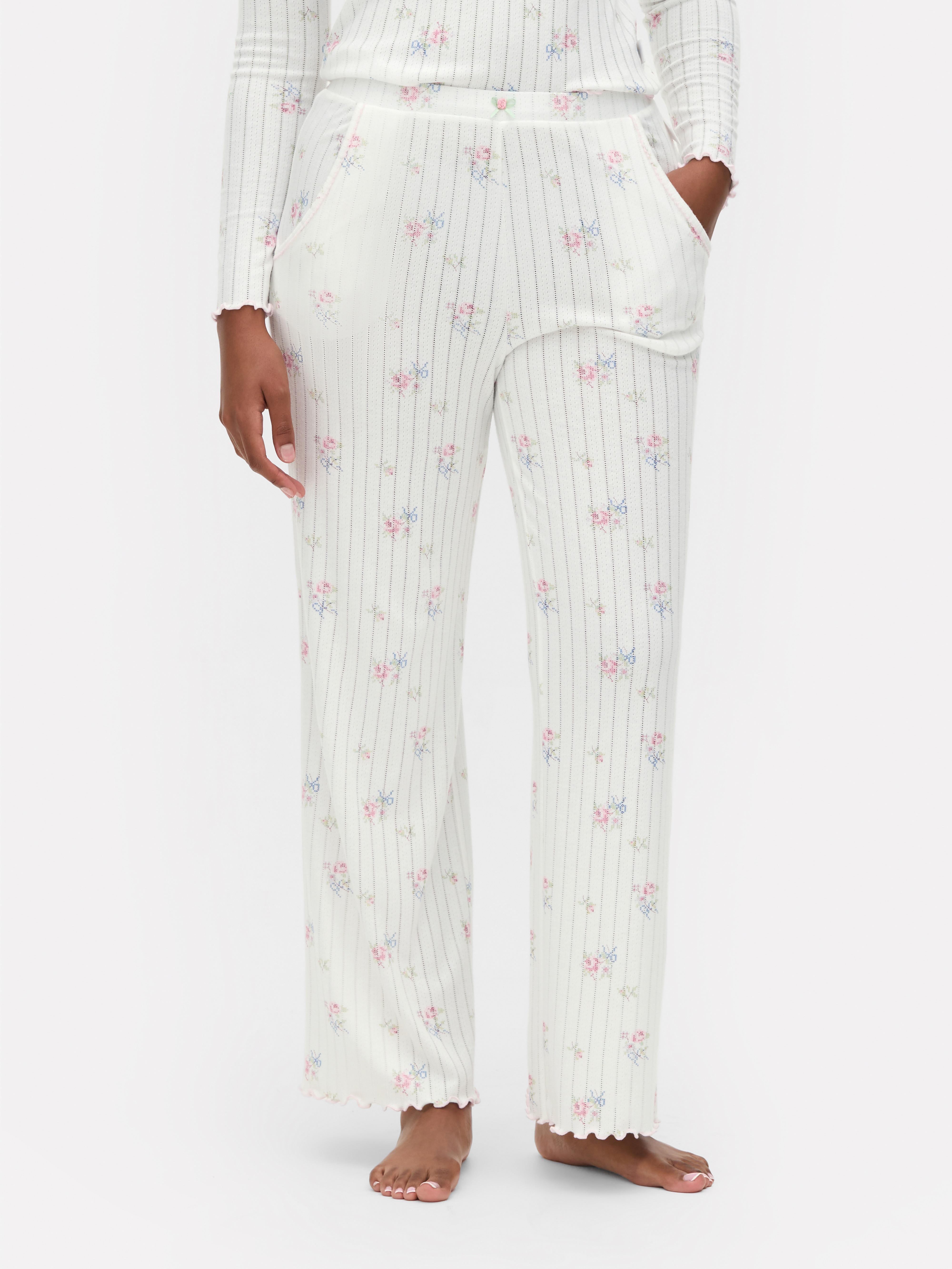 Floral Pointelle Pajama Bottoms