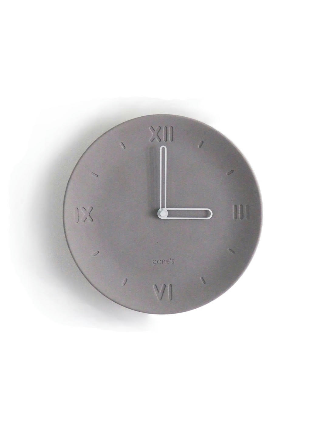 ANTAN - Horloge en béton aiguilles blanches