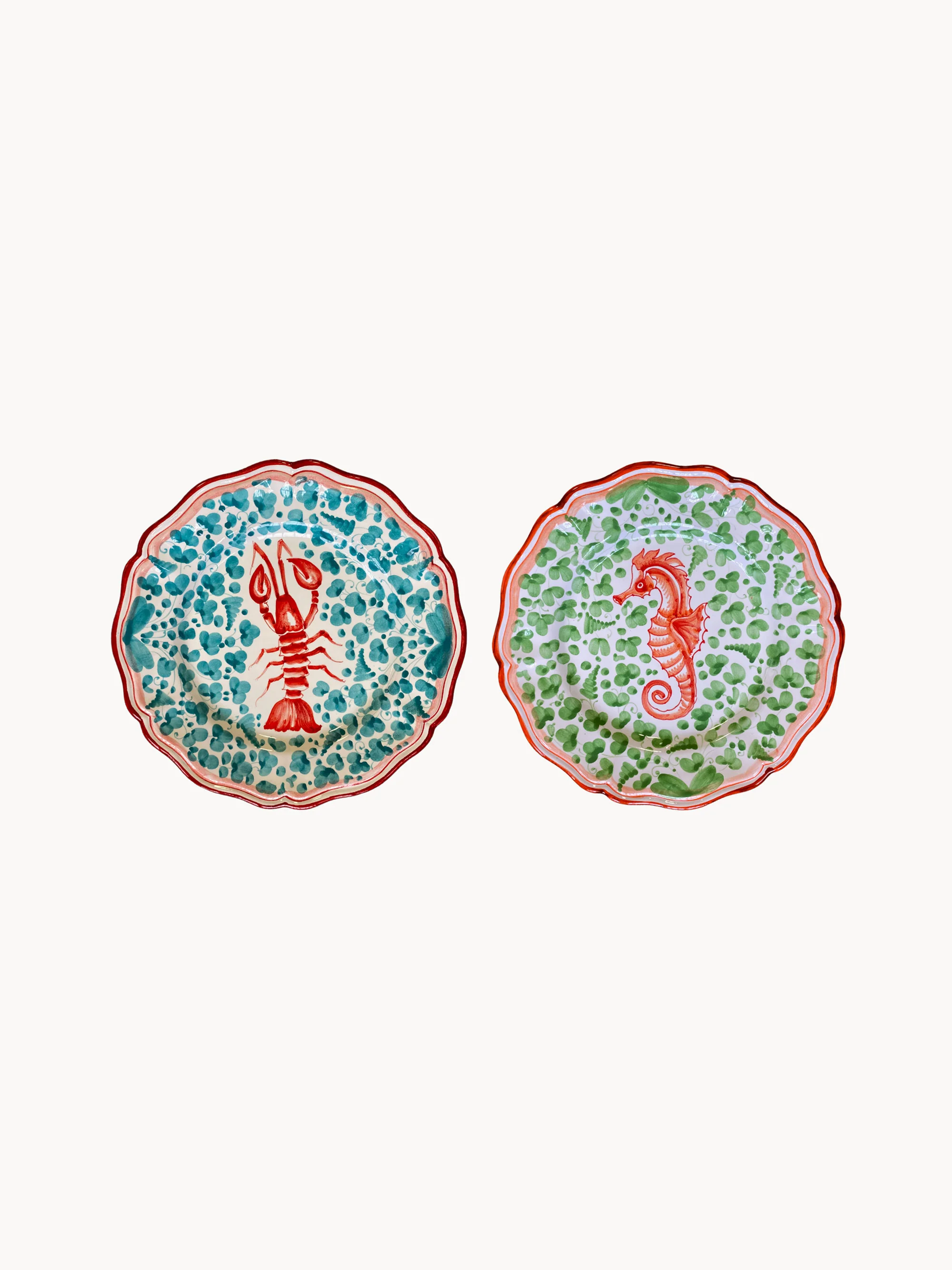 Handbemaltes Geschirr-Set Menagerie, 1 Person, 2er-Set