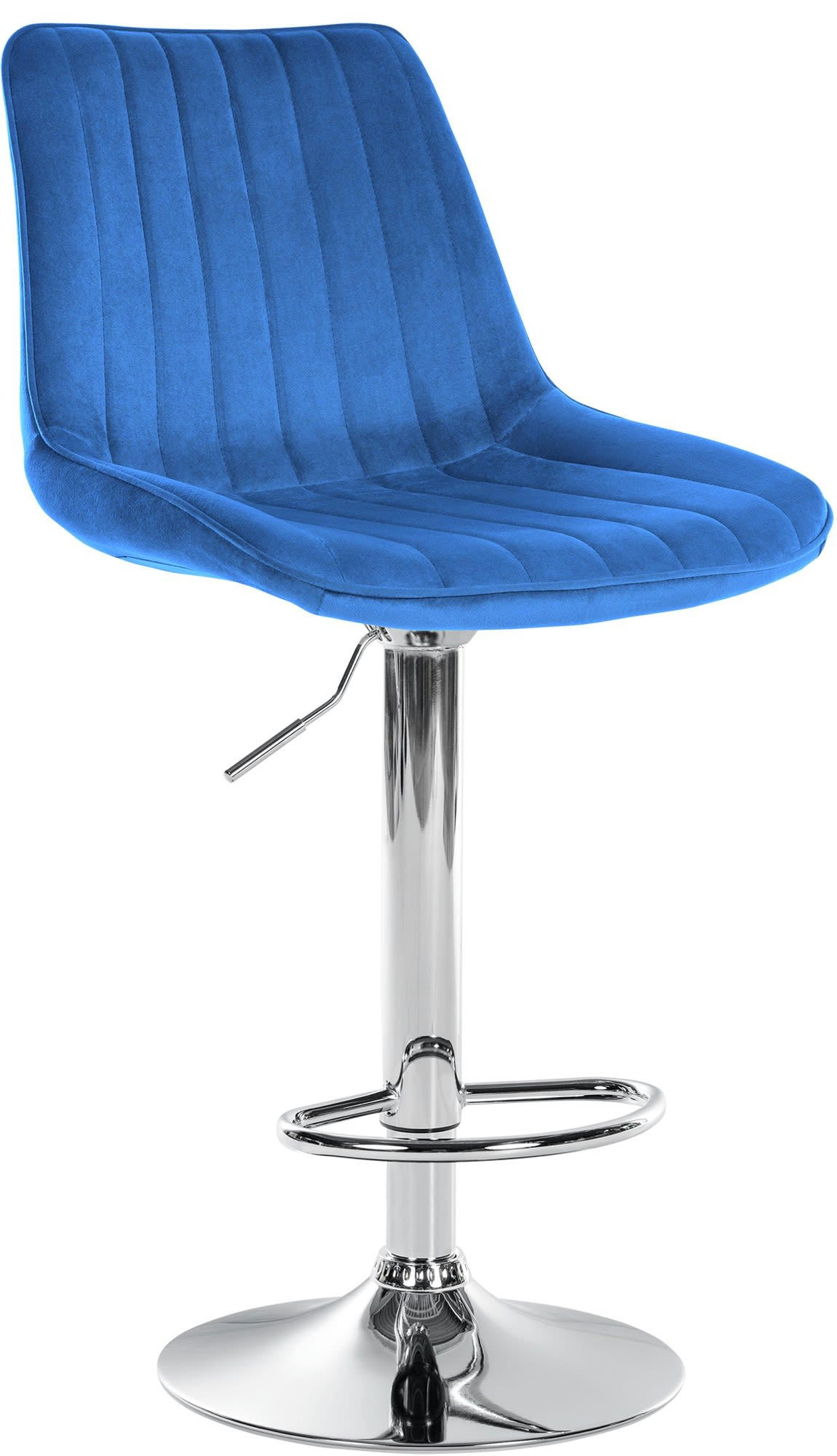 TONI - Tabouret de bar velours ajustable pivotant velours Bleu