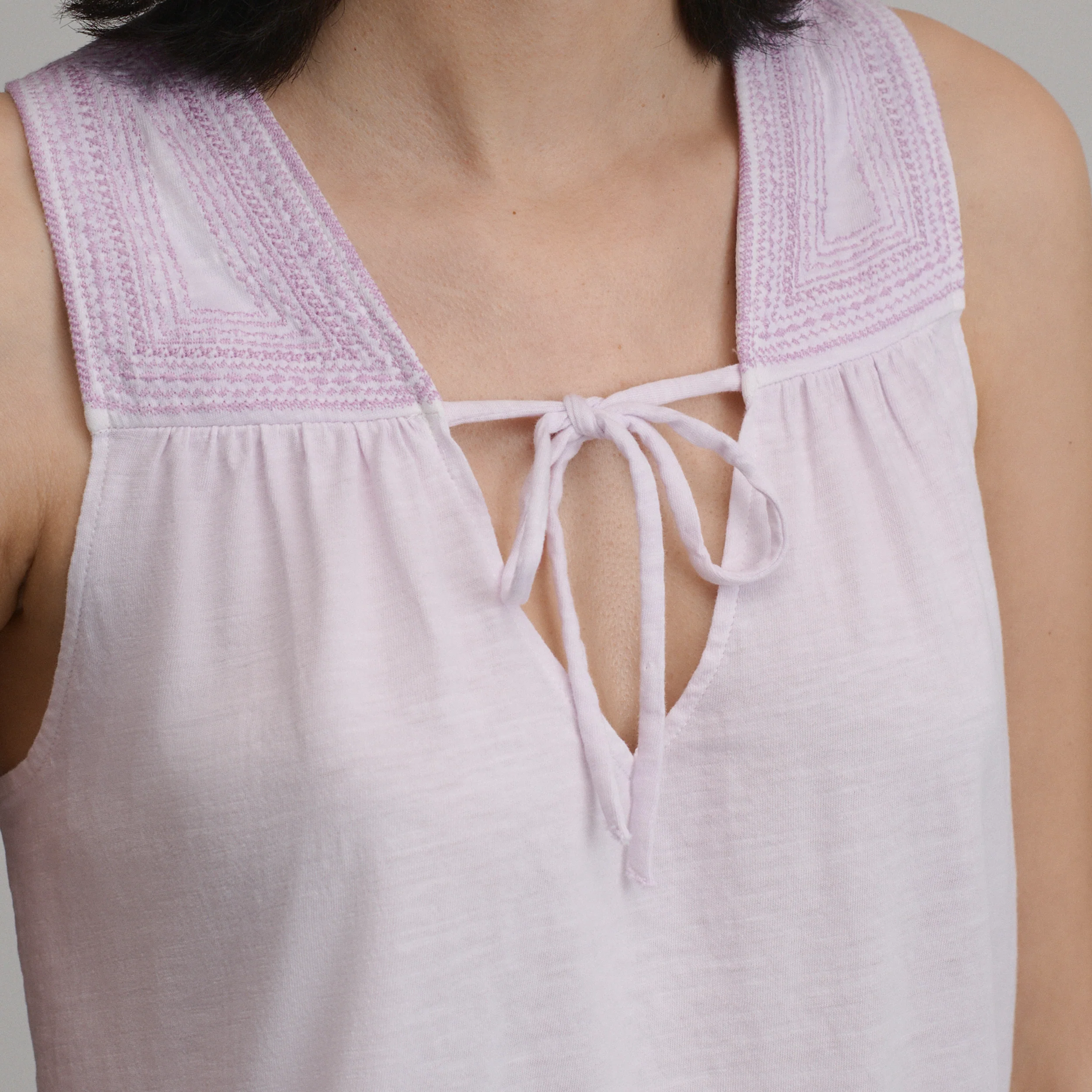 Women's Sunwashed Cotton Tie Front Tank