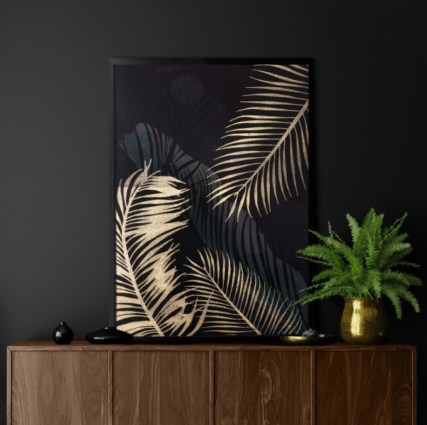 Obraz ścienny glamour czarno-złoty 53x73 cm