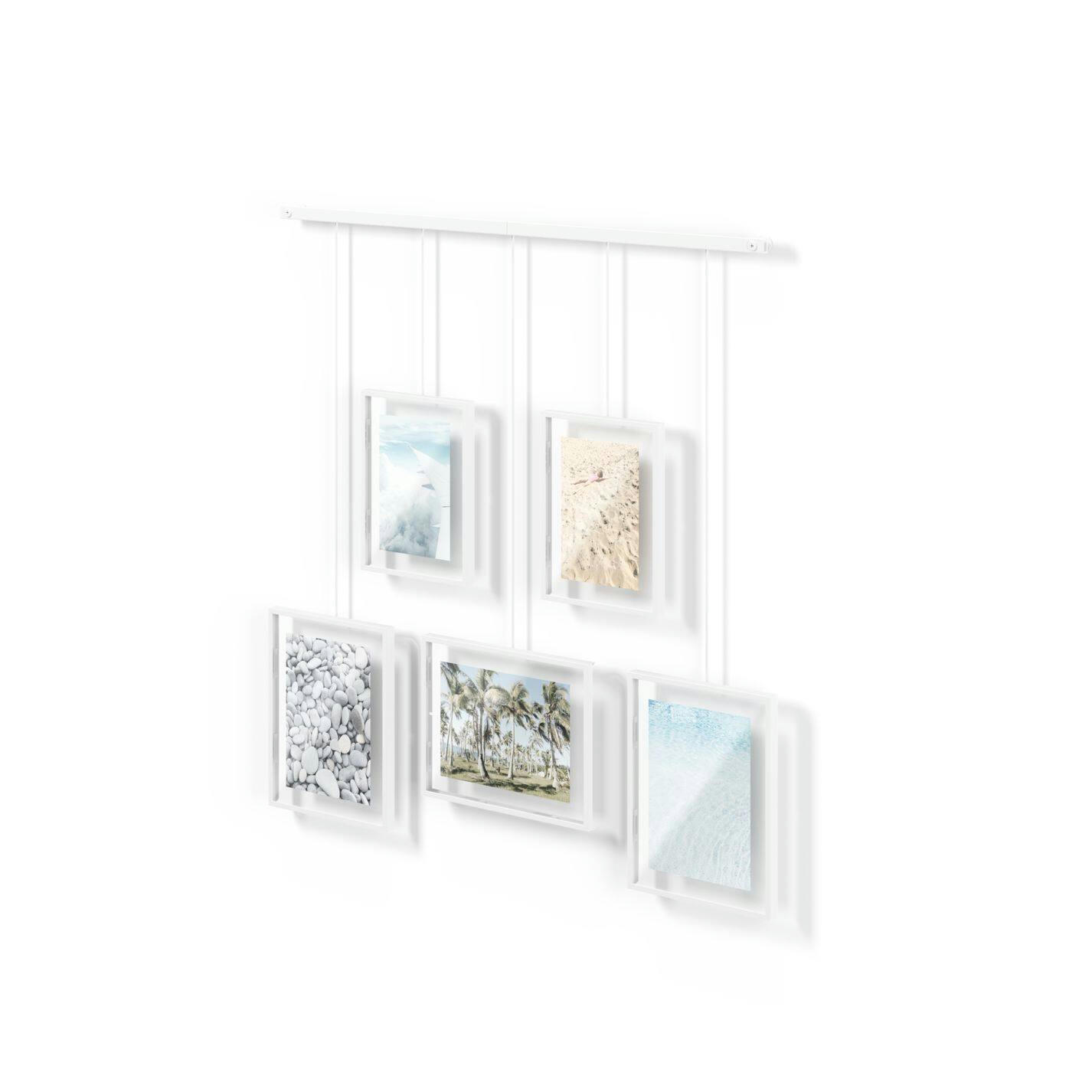 Umbra Exhibit 5-Image Hanging Photo Display Frame, White, 27.3 x 31.2 x 1.2-in