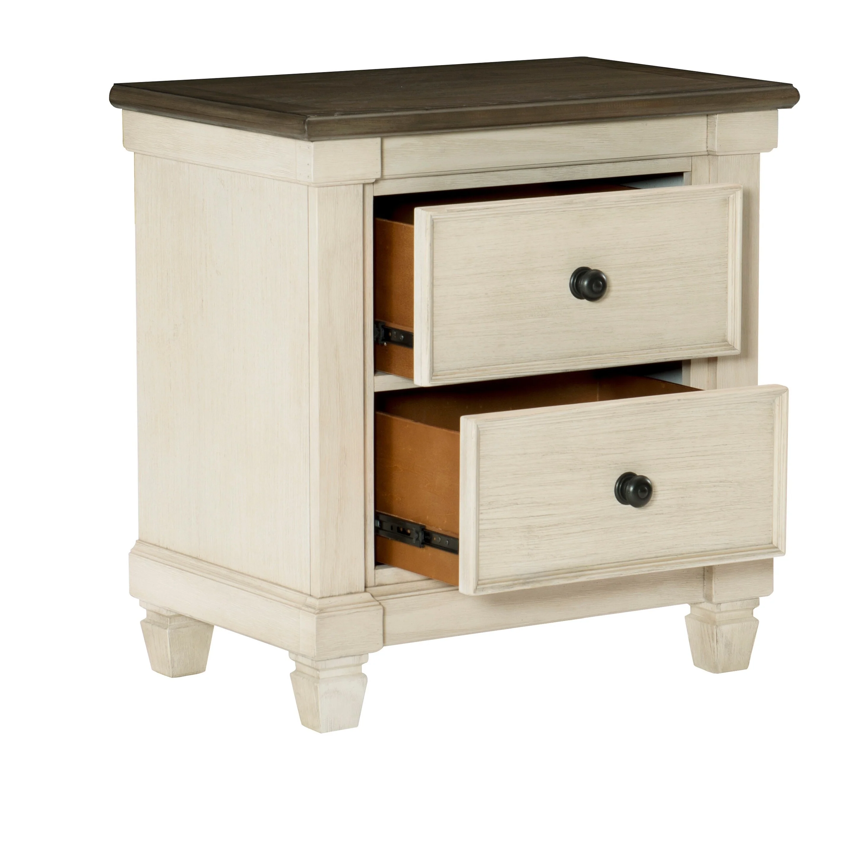 Transitional Rustic Style 1pc Nightstand of 2x Drawers