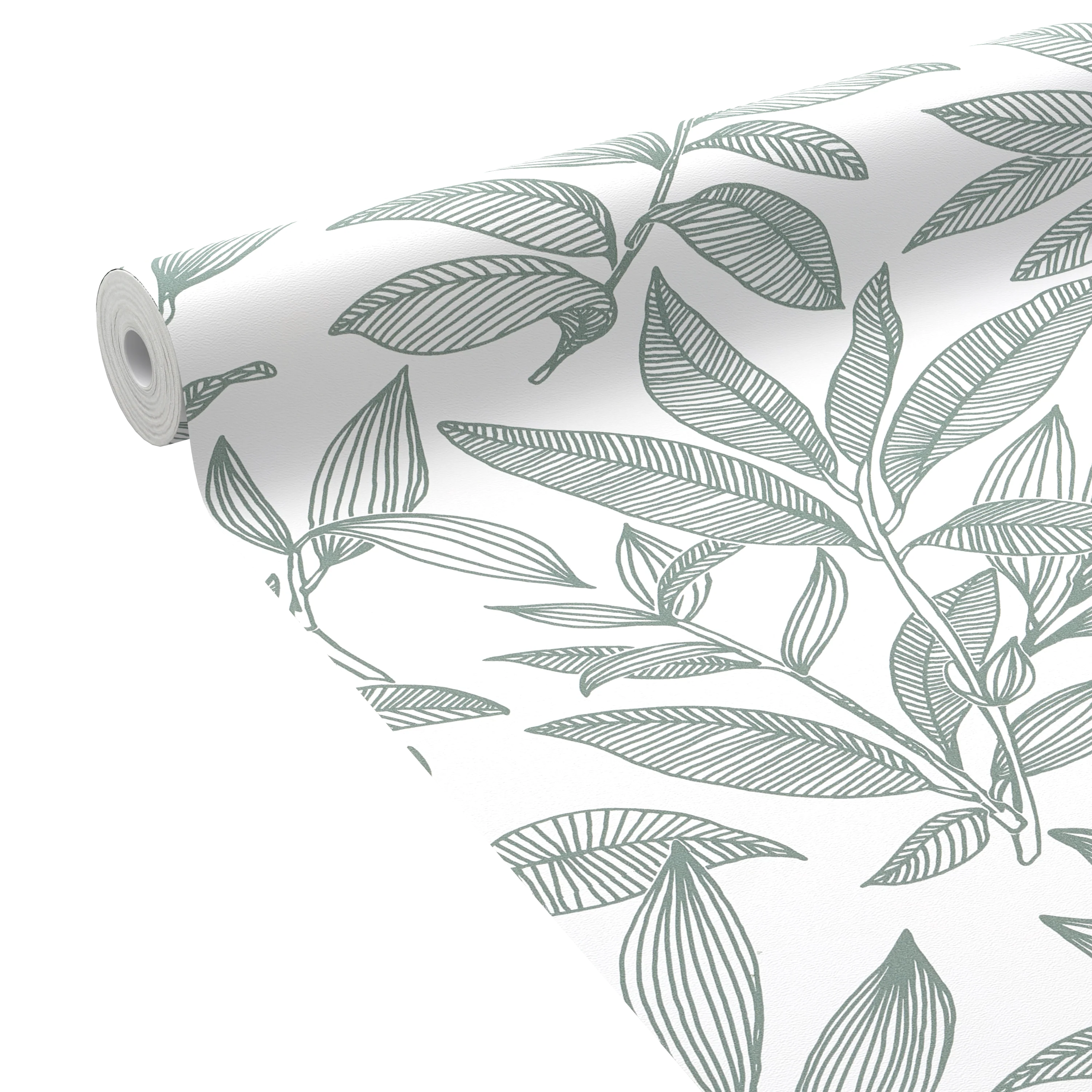 Papier peint intissé NOÉMIE coloris vert de gris