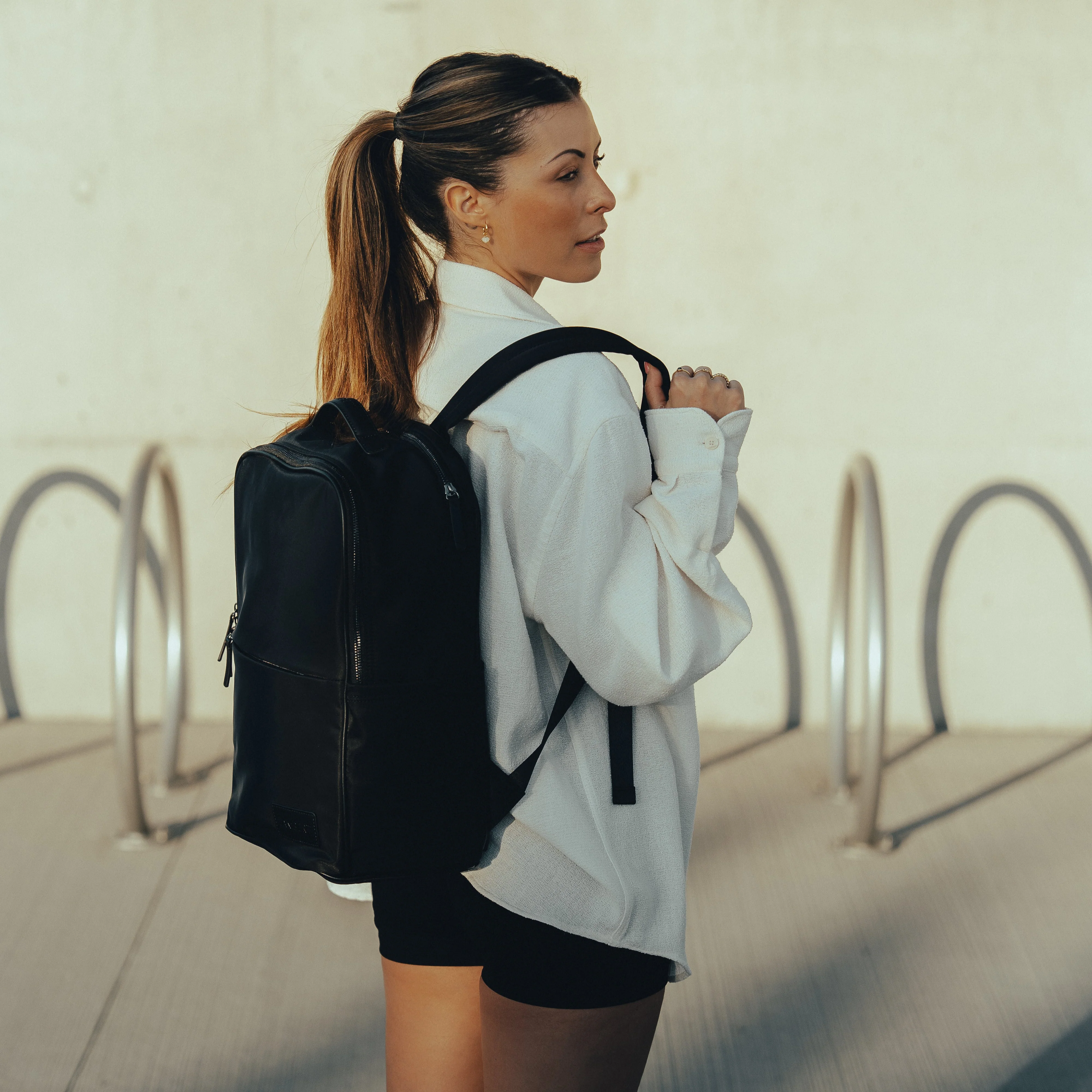 The Hudson – Black Recycled Nylon Backpack