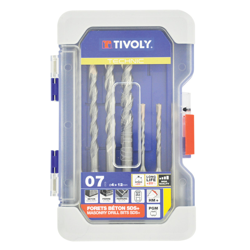 Set de forets SDS  pour béton Ø 4 - 12 mm 7 pièces TIVOLY